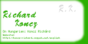 richard koncz business card