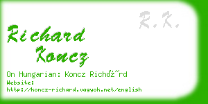 richard koncz business card